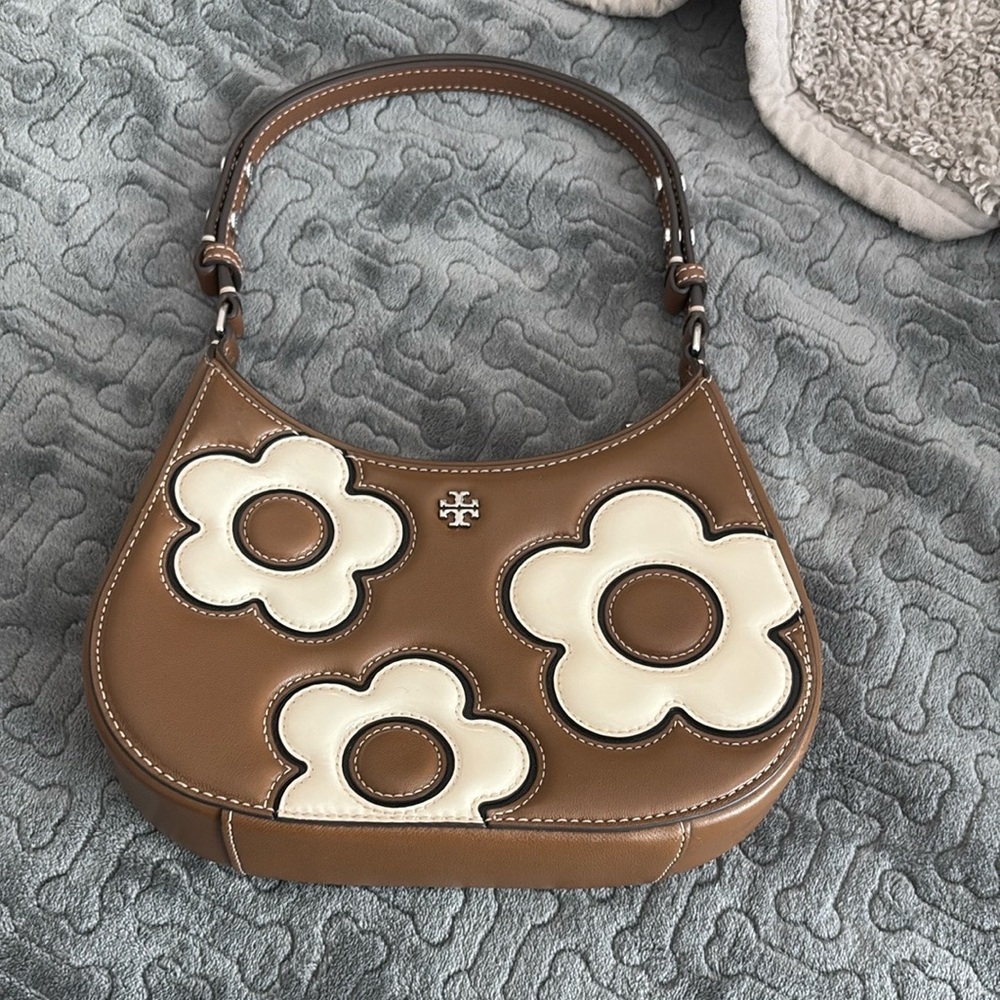 Tory Burch Floral Appliqué Emerson Shoulder Bag